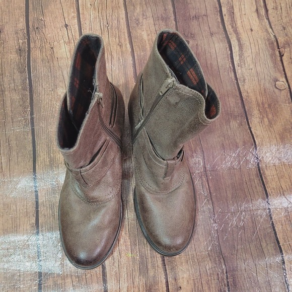 Baretraps Womens Boots Brown 7 M Crosby Bootie 1" Block Heel Round Toe Side Zip - Picture 5 of 10